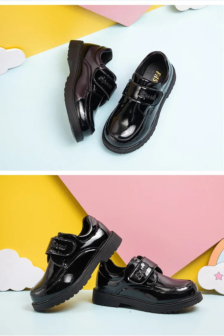 Boys Leather Shoes Spring Autumn Fashion Kids Soft Sole Shoes School Student Performance Flats
