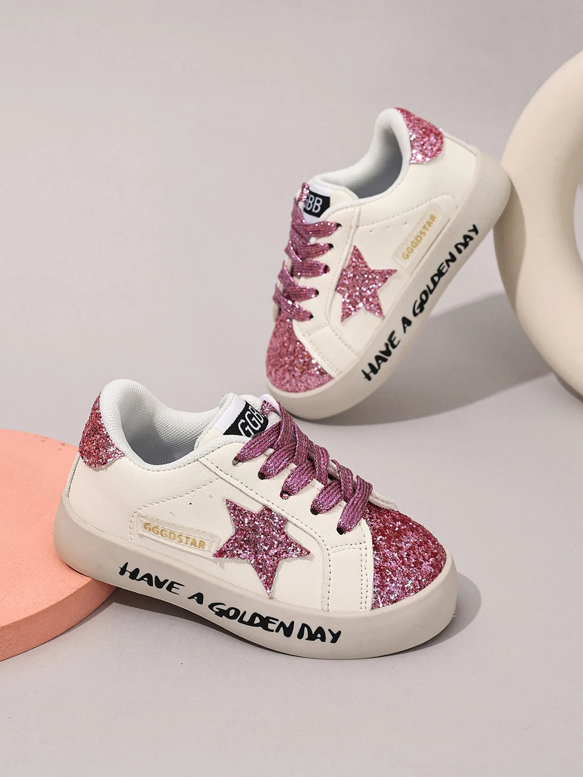 Fashionable Girls Sneakers Parent-child Summer Sports Shoes Student Casual Non-slip Shoes Children's Trendy Star Sequined Shoes