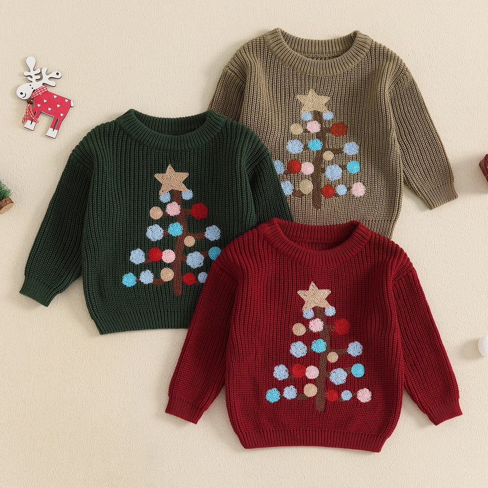 Brian Winter Tree Pattern Long Sleeve Sweaters