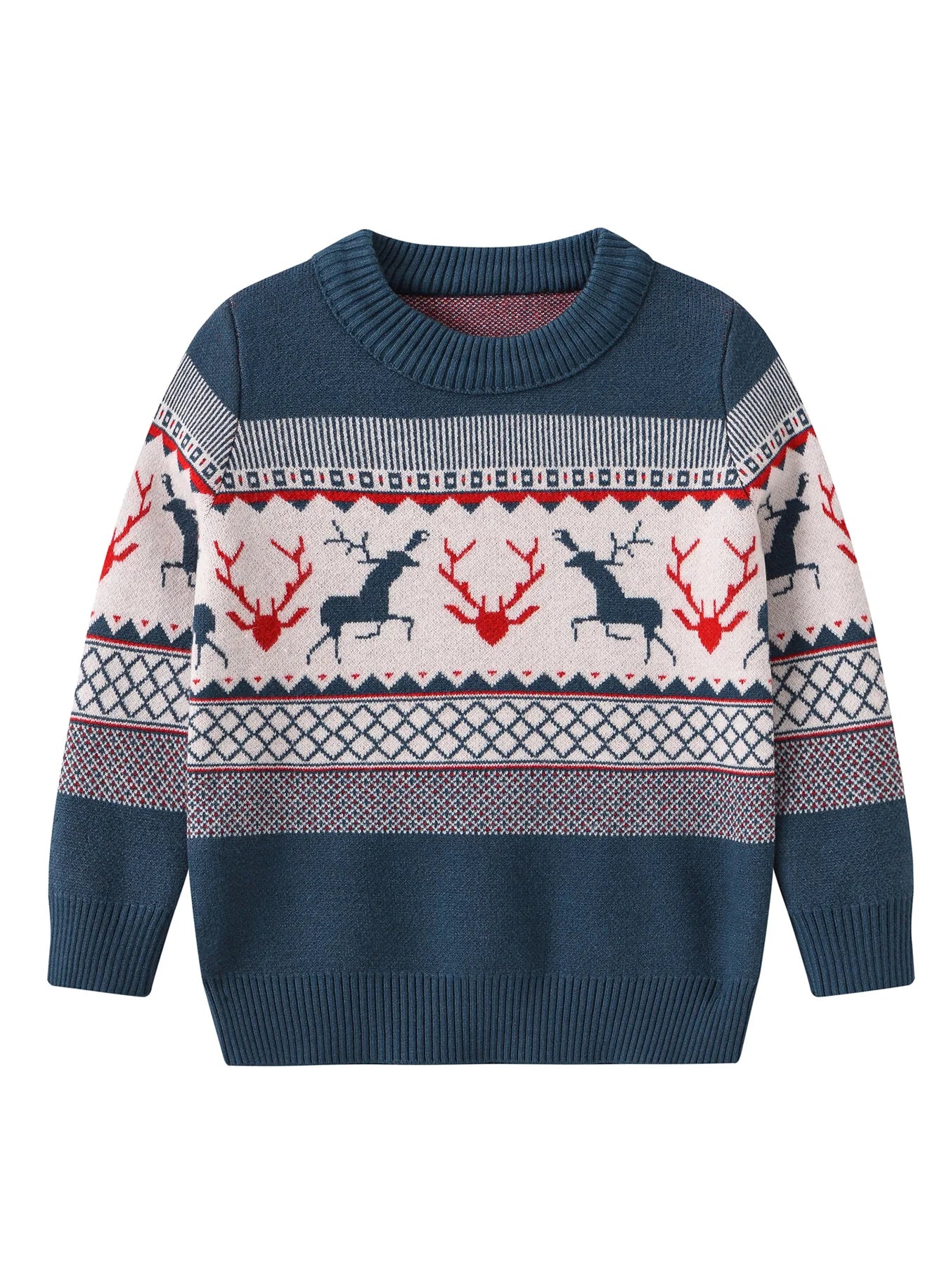 Xavier Warm Elk Printed Knitted Girls Sweater