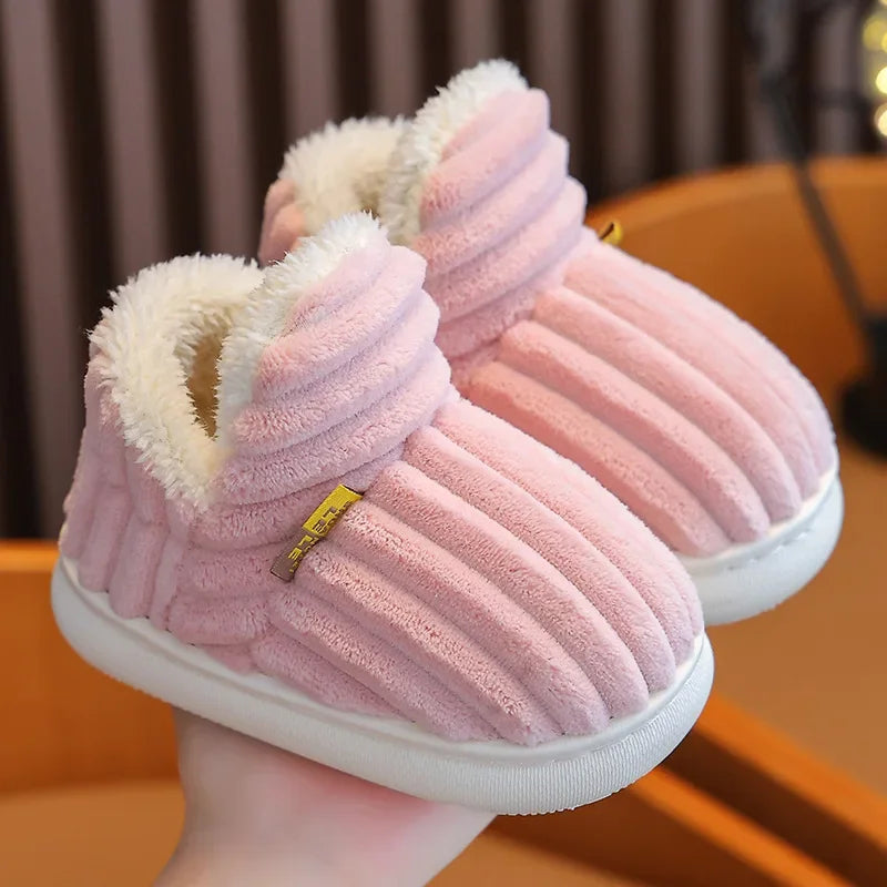 Winter warm cotton slippers for children Toe Wrap Cotton Slippers