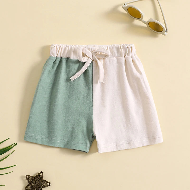 Darison Baby Shorts Elastic Waist Cute Contrast twp Color Summer