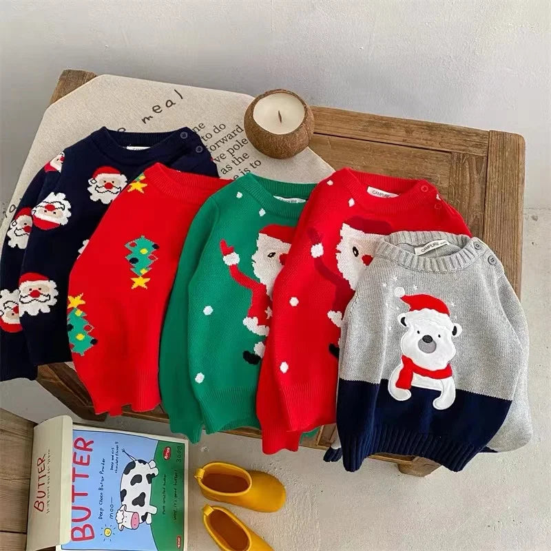 Wander Santa Claus Printed Pullover Knitted Sweater