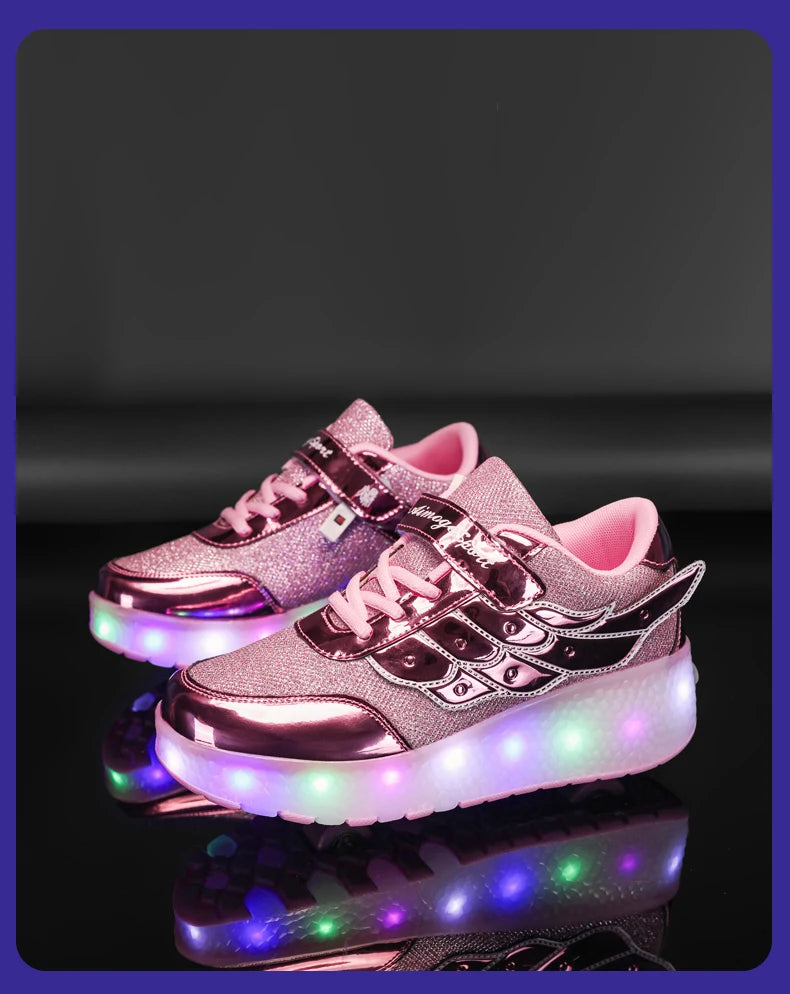 Dual-Use Sneakers Roller Shoes for Kids