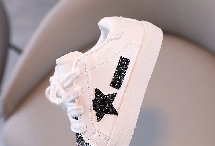 Girls' Shoes 2025 Spring New  Casual Versatile Little Girls  Star sneakers Spring and Autumn Children's Sports Shoes