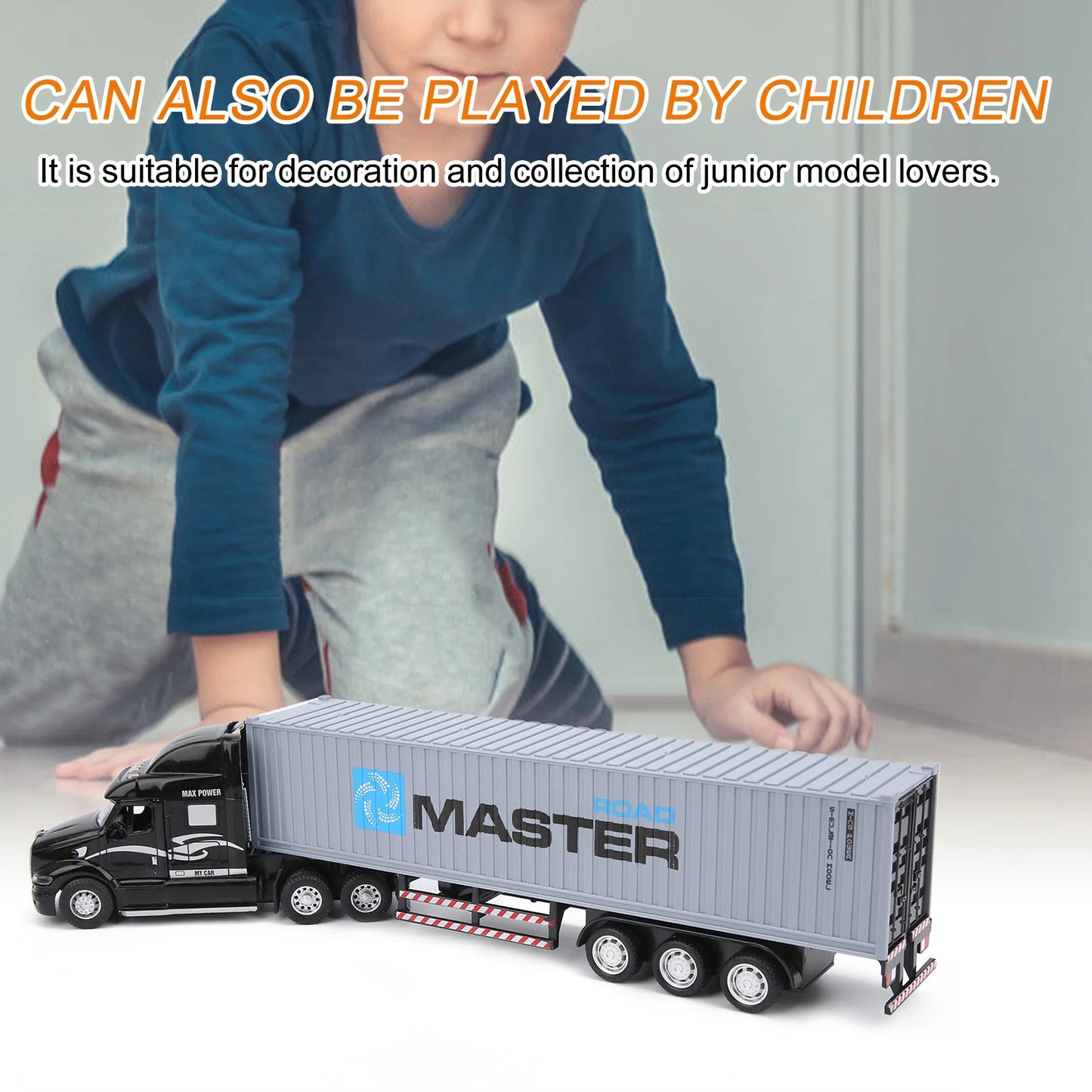 1:48 Alloy Container Car Model with Pull Back Function