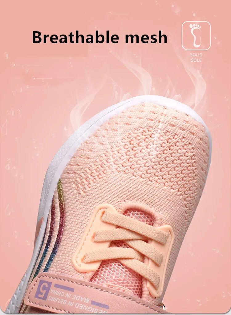 New Design Red Trainers Shoes for Kids Girls Comfortable Platform Girl Sports Shoes Large Size 38 Children's Running Sneakers