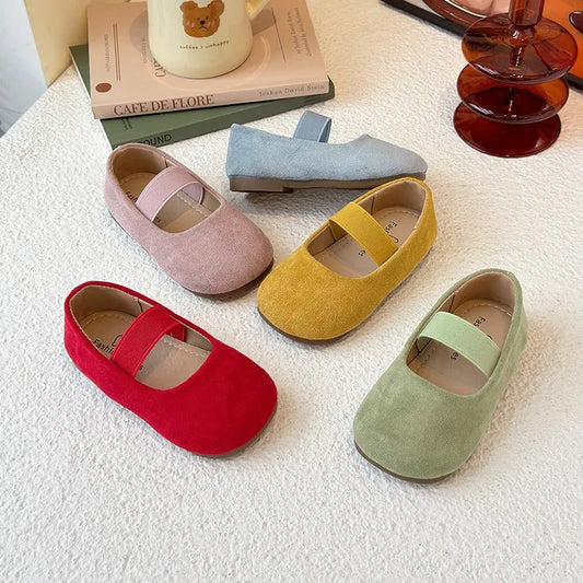 Girls Dance Performance Shoes Slip-on Kids Soild Candy Color Ins Trendy 2026 New Girls Flat Shoes