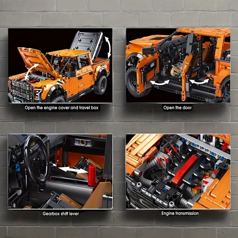 1:14 Sports Car Building Blocks Set 1000PCS+, Suitable for 14+, Educational Assembled Model, Home Decoration & Gift