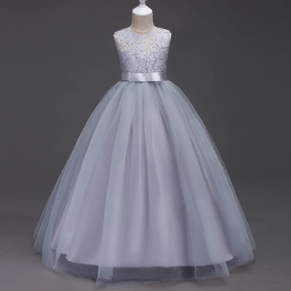 Western girls dress Princess dress Children's dress long lace skirt