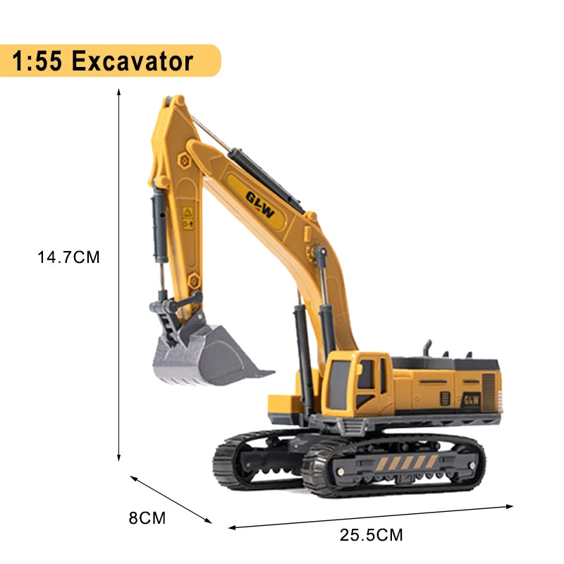 Engineering Vehicle Toys for Boys Alloy+Plastic Tractor Excavator Bulldozer Crane Truck Model Diecast Children Collection Gifts