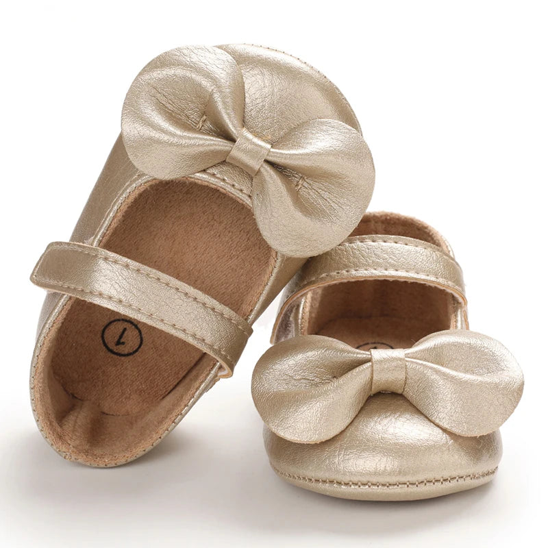 Baby Girl Casual and Comfortable Solid Color Mary Jane Shoes
