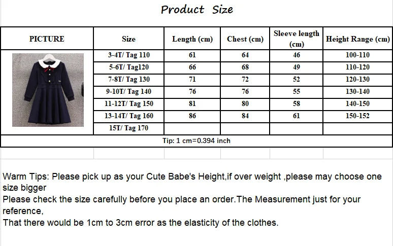 Baby Girls Dress Spring Preppy Style Dress for Girls Long Sleeve Kids Dresses Autumn Children Clothes for 6 8 10 12 14 Years