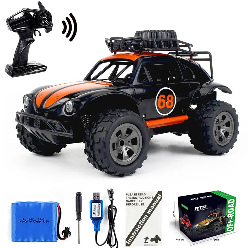 KYAMRC 1:18 2.4G 4 Channels RC Beetle Rock Crawlers Car 18km/h Double Motors Drive Car Remote Control Car Model Off-Road toy