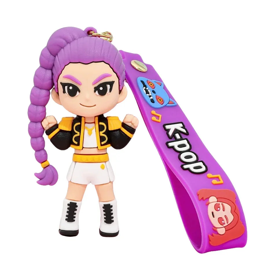 2026 3D Printed Anime Movie KPop& Devil Hunter Girls Derpy Keychains Doll Cute Tiger Action Model Toy Collection Christmas Gifts