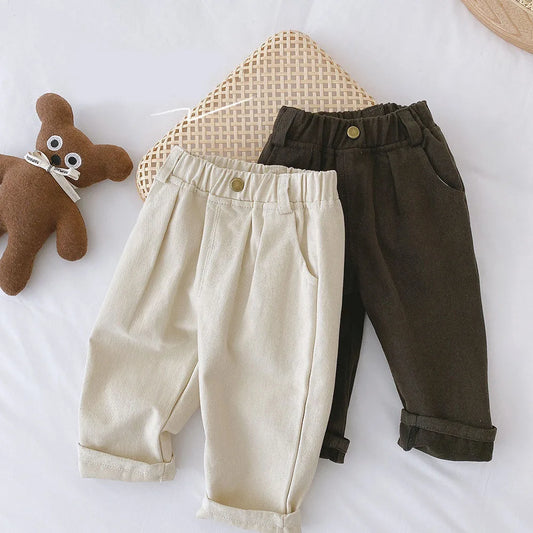 Andrés Casual Cotton Canvas Pants Fashion Kids Boys Trousers