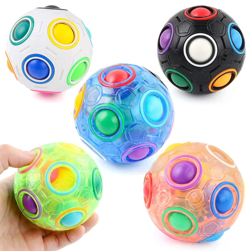 Magic Rainbow Puzzle Ball Speed Cube Ball Fun Stress Reliever Brain Teaser