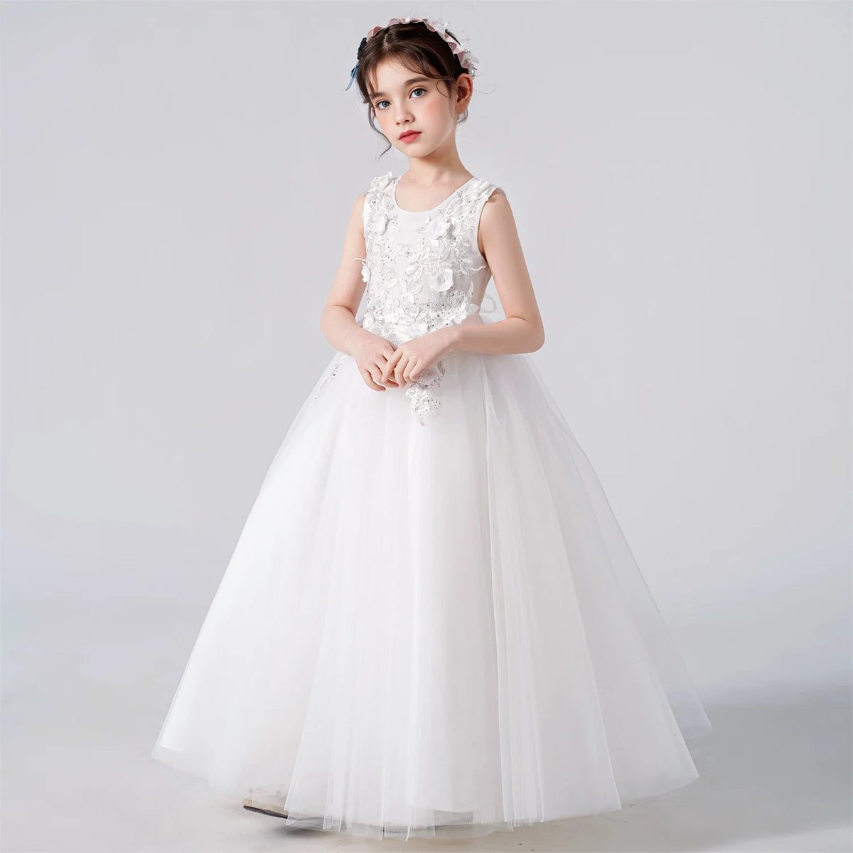 Children's Girls Dresses For Eid Luxury Party Princess Dress 4-12 Years Old Long Dress