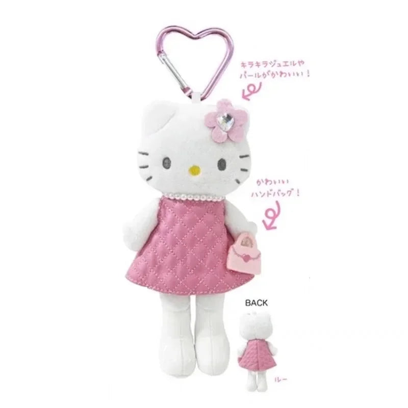 15cm Sanrios Anime Hello Kitty Plush Toy Keychain Long Legged Angel JK Uniform Bag Pendant Stuffed Doll Girl Bag Keychain Gift