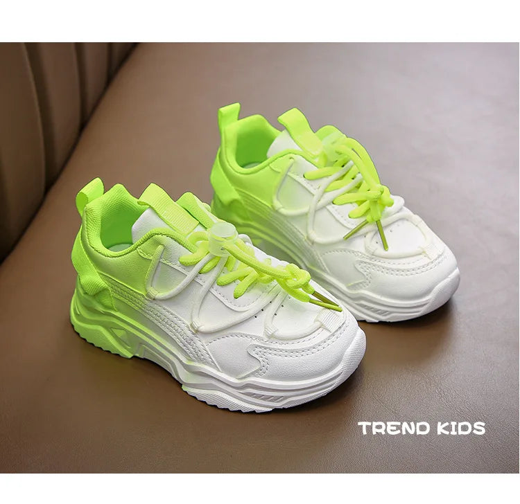 Girls Gradient Design Shoes Children Platform Sneakers Casual 4-12 Years Autumn Kids Chunky Running Sports Tennis Shoes for Girl