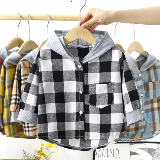 Jhon Casual Plaid Long-sleeved Hat Shirt