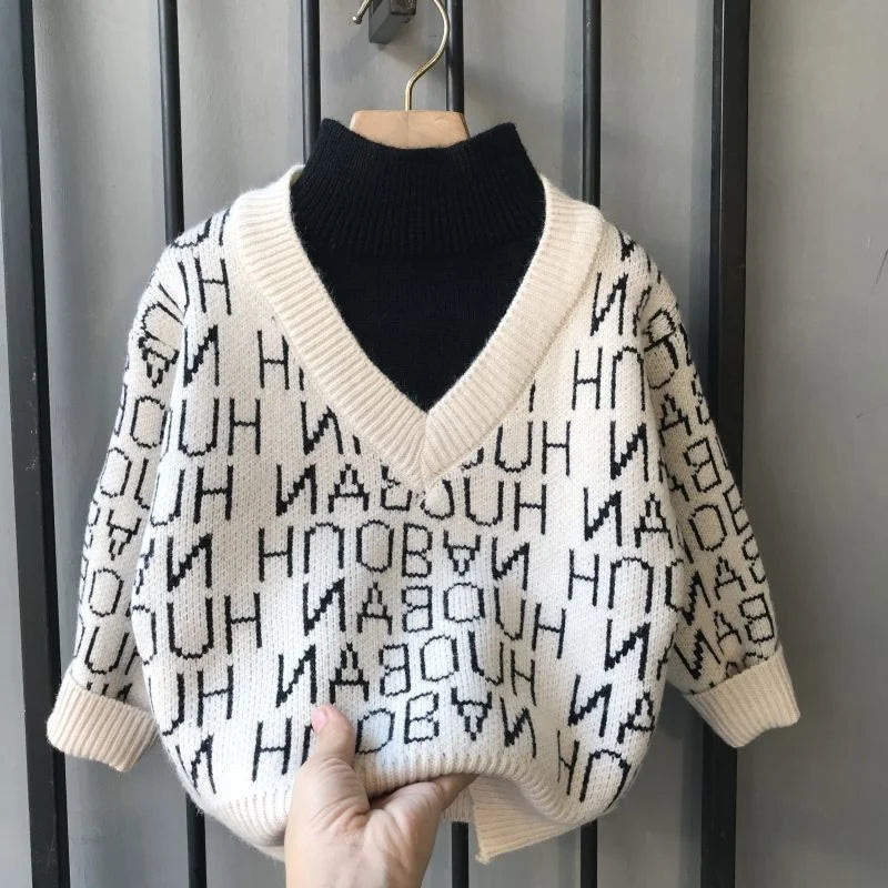 Junior Thicken Autumn Winter Pullover Sweater - GuGuTon baby store - Baby Fashion - Toddlers Outfits - Babies Outfits - Toddler Clothes - Kids Clothing - Newborn Clothes - Newborn Wear - Kids Wear - Trending Clothes - Trending Outfits - Fall Fashion - Winter Fashion - Girls Clothes - Boys Clothes - Babies Wear - Kids Accessories - KidsWear - Summer Clothes - Summer Fashion - Summer Trend - Falls Sweaters - Tops - Bottom - Jeans - Blouse - Dresses - Newborn Dresses - Toys