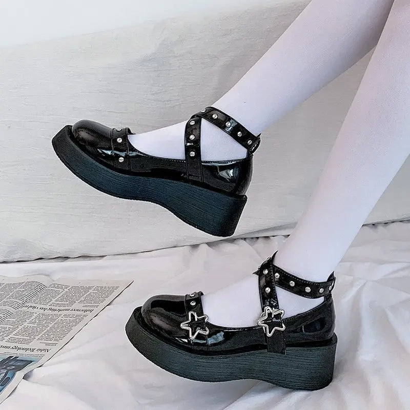 2025 Summer New School Girl JK Loafer Pumps Platform Shoes