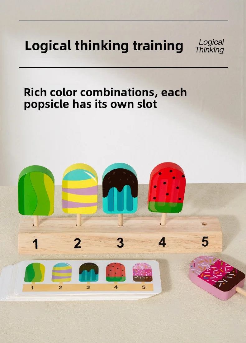Children's Popsicle Matching Toys for Girls, Simulation Ice Cream, Pretend Play, Baby Enlightenment Educational Toys Decoration