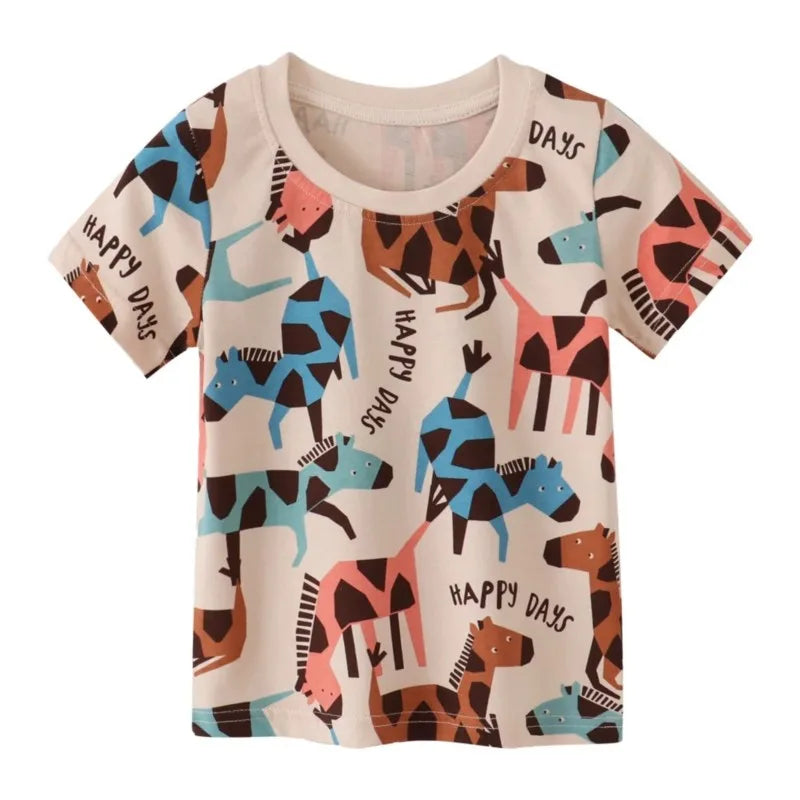 Richard Cartoon Printed Short Sleeve Tees - GuGuTon baby store - Baby Fashion - Toddlers Outfits - Babies Outfits - Toddler Clothes - Kids Clothing - Newborn Clothes - Newborn Wear - Kids Wear - Trending Clothes - Trending Outfits - Fall Fashion - Winter Fashion - Girls Clothes - Boys Clothes - Babies Wear - Kids Accessories - KidsWear - Summer Clothes - Summer Fashion - Summer Trend - Falls Sweaters - Tops - Bottom - Jeans - Blouse - Dresses - Newborn Dresses - Toys