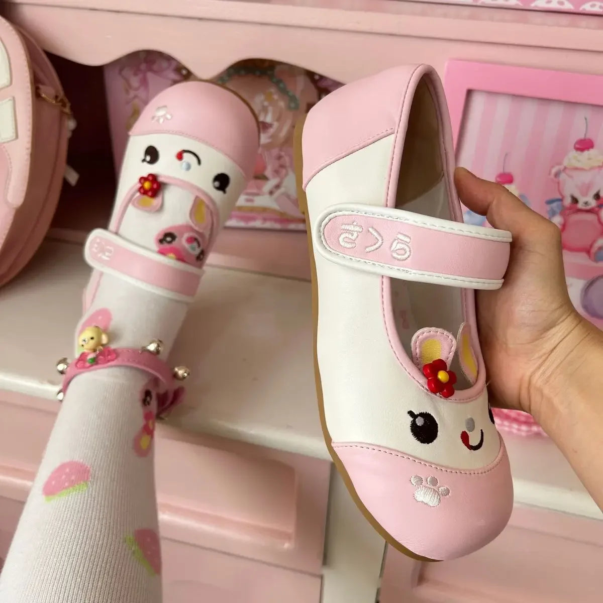 Summer Autumn New Sweet Girl Cute Indoor Round-toe Shoes Japanese Cartoon Mp Jojifuku Lolita Flat Shoes Y2k Accessories