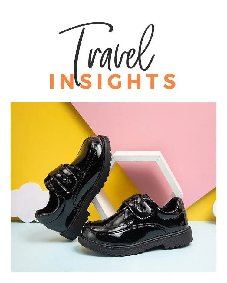 Boys Leather Shoes Spring Autumn Fashion Kids Soft Sole Shoes School Student Performance Flats