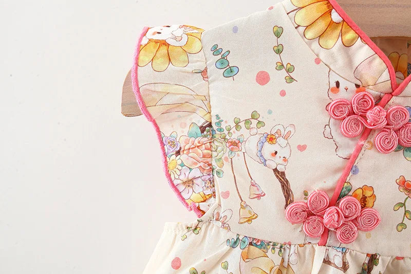 Summer Baby Girl's New Dress Sweet Little Rabbit Printed