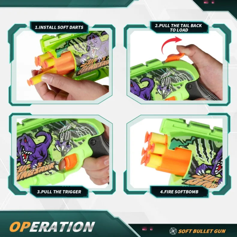 Kids Air Soft Bullet Gun Toys - Graffiti Shark Design