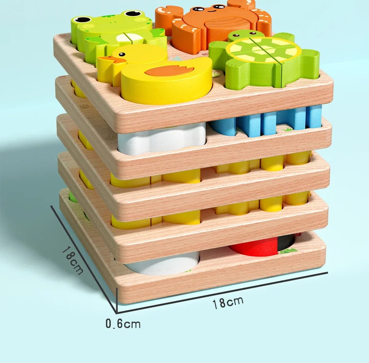 Montessori Cartoon 3D Wooden Puzzle Animal Traffic Jigsaw Toys