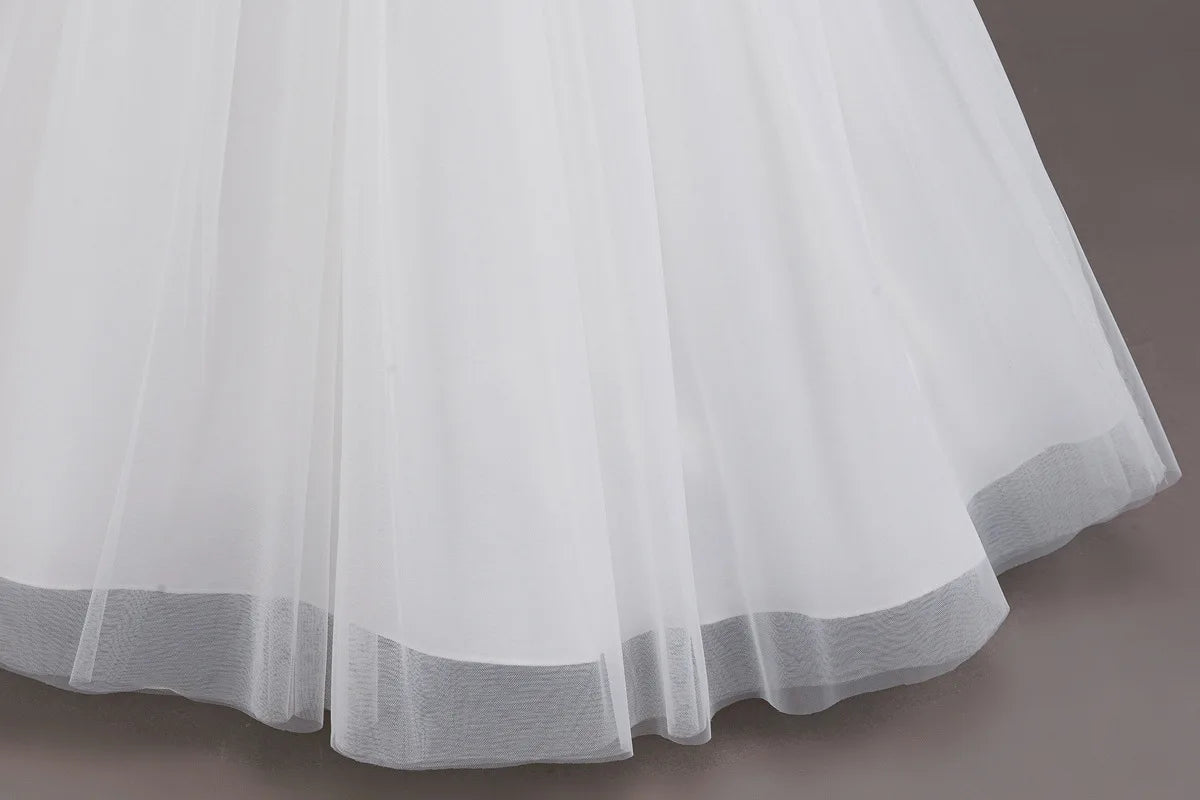 4-12 Years Old Flower Girl Dress Elegant Girl Birthday Party Dress Tulle Embroidered Girl Prom Evening Dress