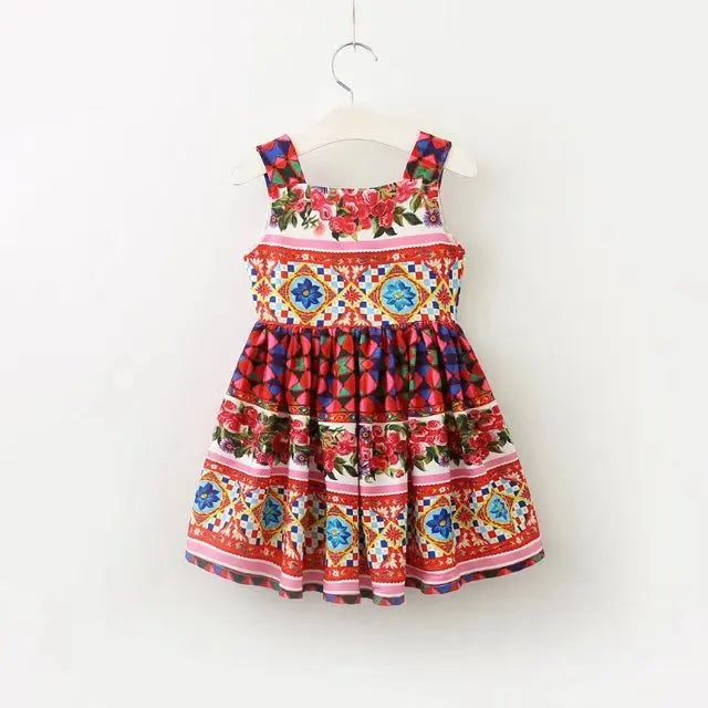 Kids Party Dresses For Girls Printed Evening Princess Girls Dresses