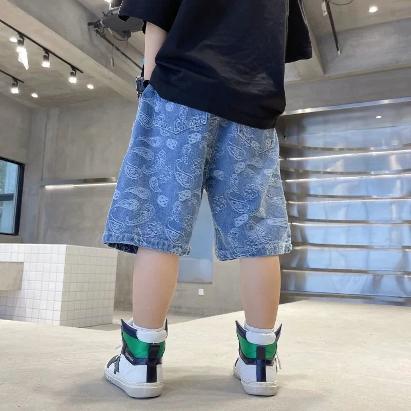 Oliver Summer Kids Korean Version Loose Fashion Casual Cowboy - GuGuTon baby store - Baby Fashion - Toddlers Outfits - Babies Outfits - Toddler Clothes - Kids Clothing - Newborn Clothes - Newborn Wear - Kids Wear - Trending Clothes - Trending Outfits - Fall Fashion - Winter Fashion - Girls Clothes - Boys Clothes - Babies Wear - Kids Accessories - KidsWear - Summer Clothes - Summer Fashion - Summer Trend - Falls Sweaters - Tops - Bottom - Jeans - Blouse - Dresses - Newborn Dresses - Toys