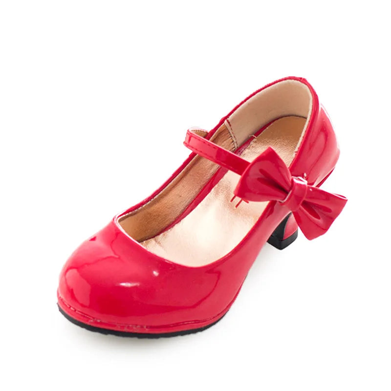 Girls Leather Shoes Autumn Bowtie Sandals 2023