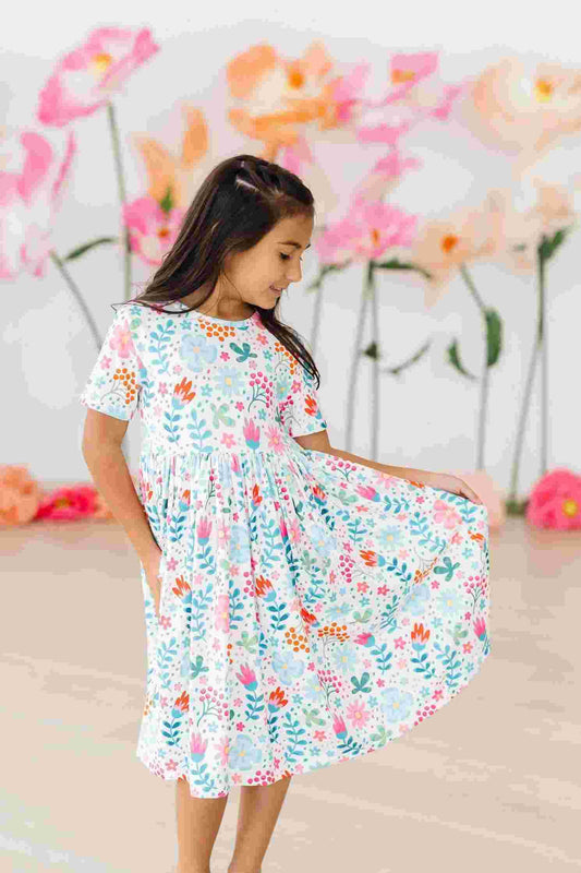 Twirl Dress for Kids Sunlit Garden S/S Pocket