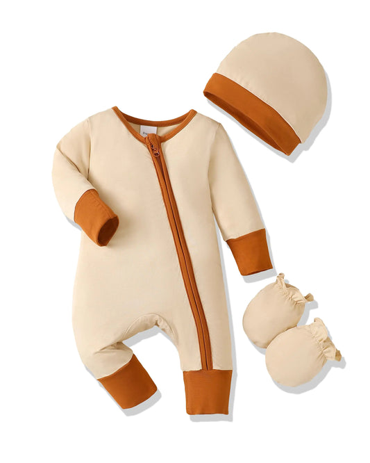 Boy  Long Sleeve Zipper Romper Essentials