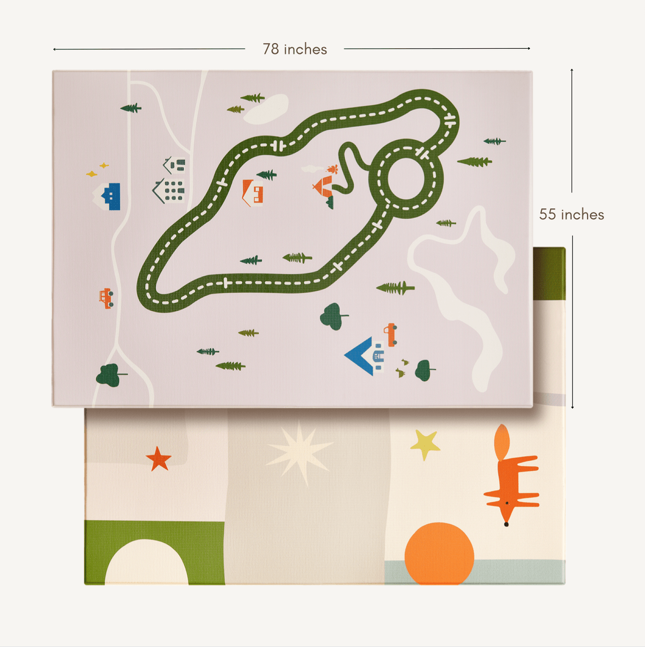 Double-Sided Baby Playmat Forest Track Wonder