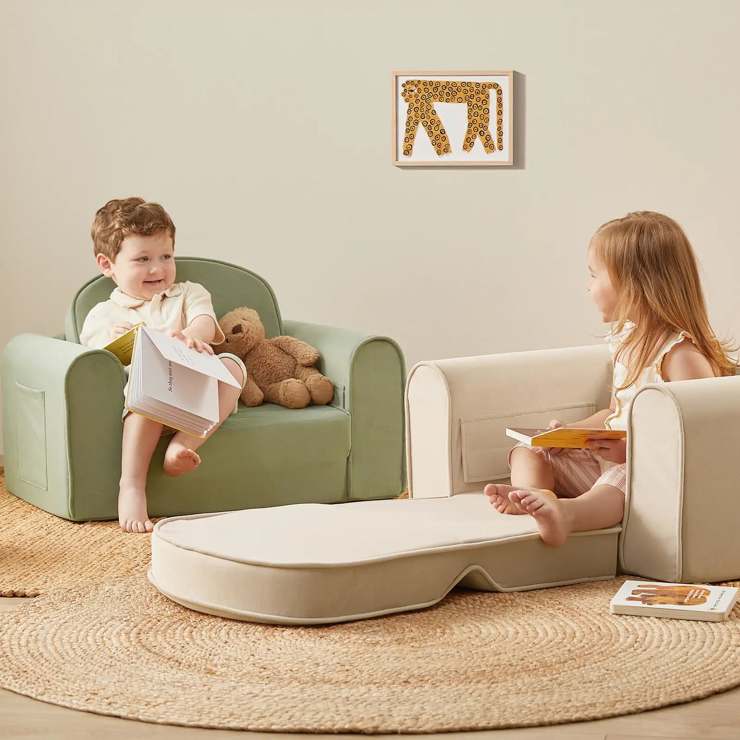 GentleSnug Kid Chair - Beige White