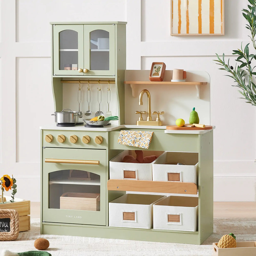 Pretend Play Kitchen for Toddlers - Serenity Wooden Kitchen – Green