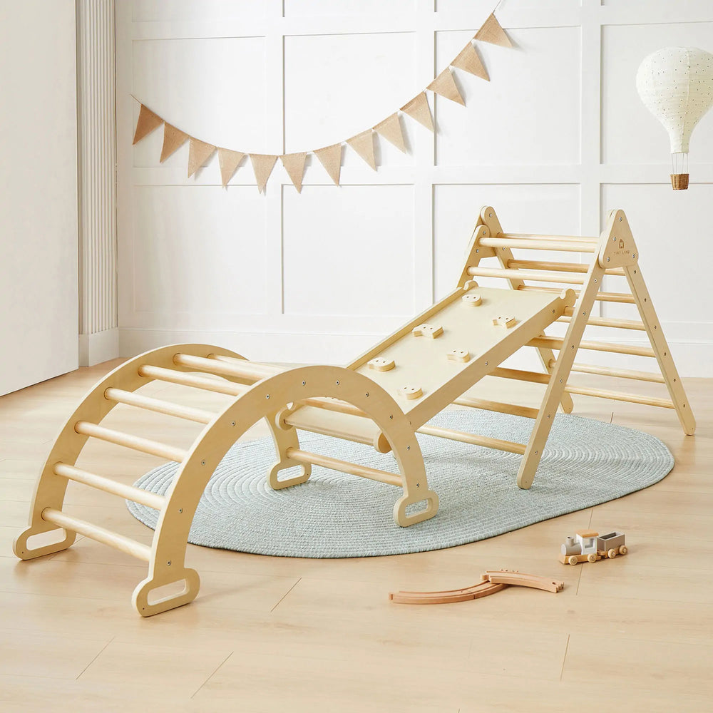 Pikler Triangle 7-in-1 Montessori Climbing Set