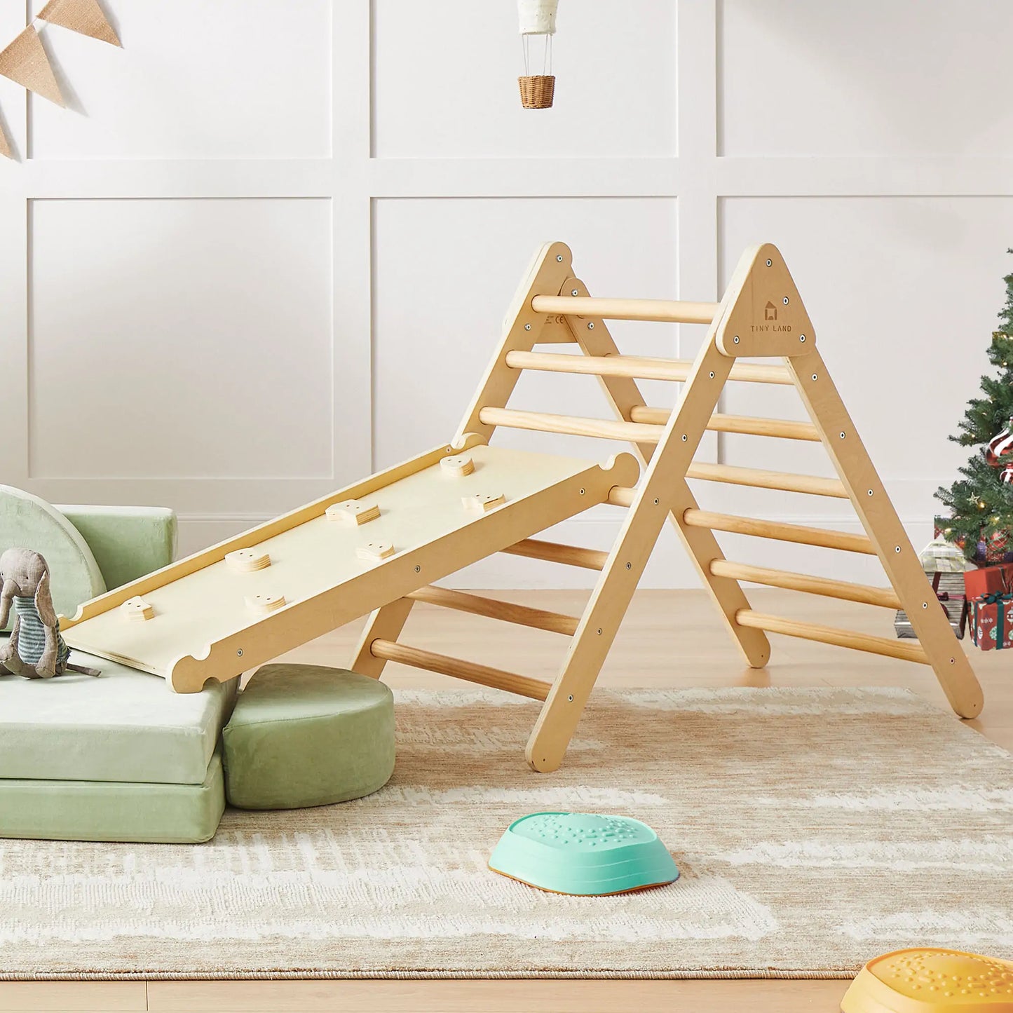 Pikler Triangle 7-in-1 Montessori Climbing Set