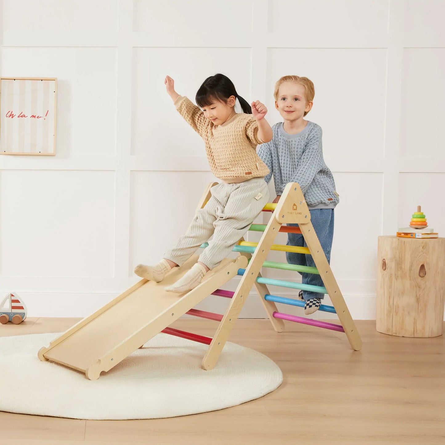 7-in-1 Rainbow Climbing Set with Play Pad