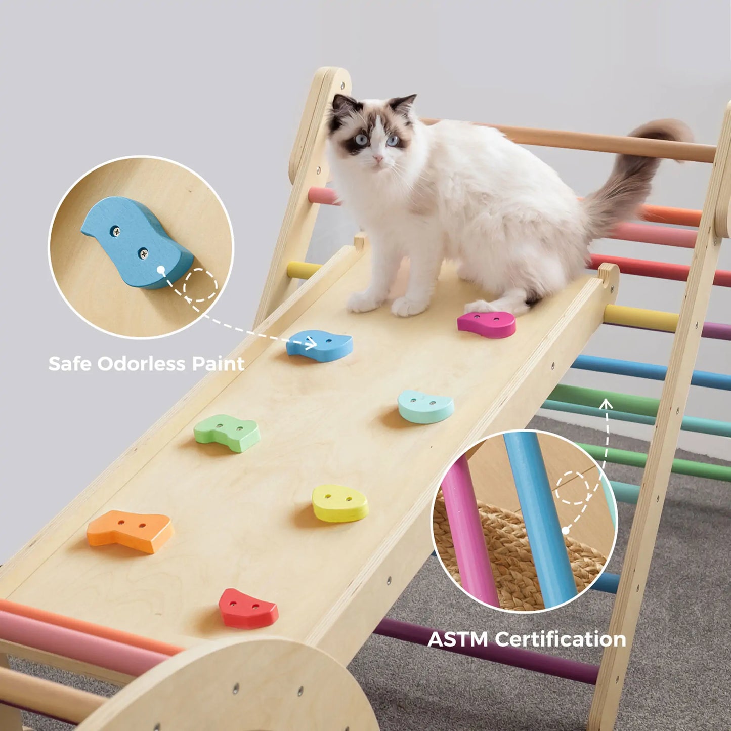7-in-1 Rainbow Climbing Set with Play Pad