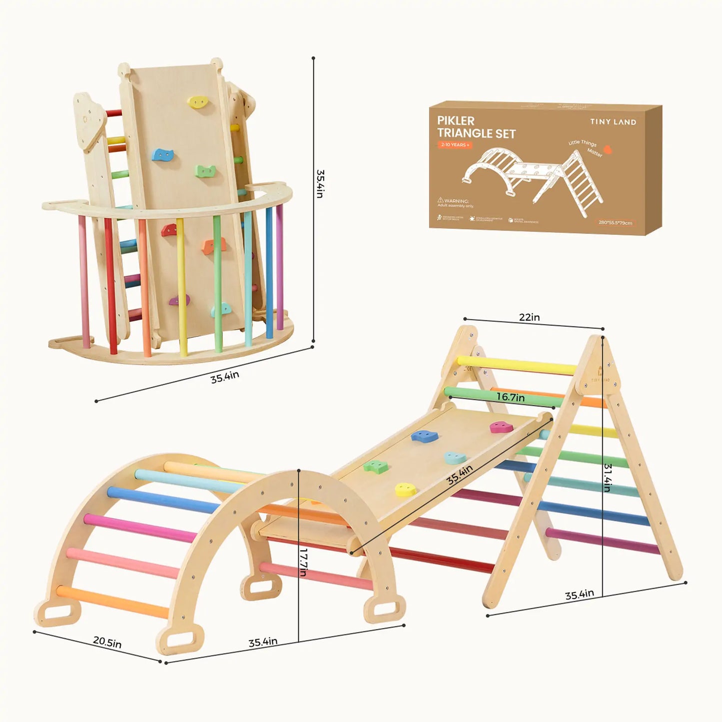 7-in-1 Rainbow Climbing Set with Play Pad