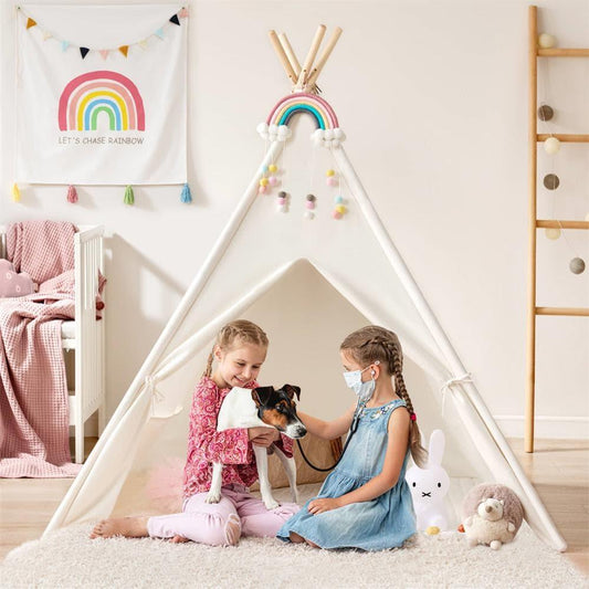 Teepee Tent for Kids with Mat – Indoor Play Tent with Floor Mat
