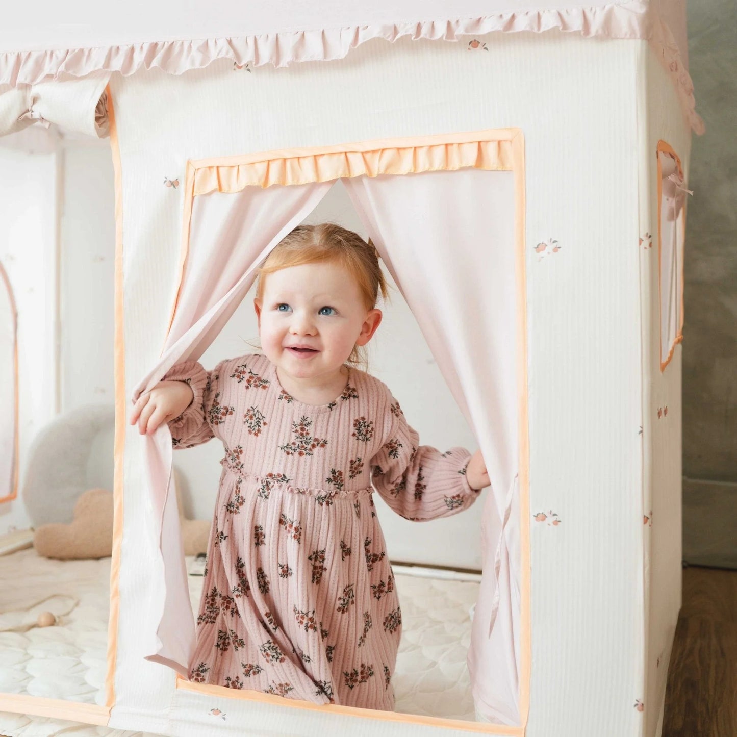 Sweet Citrus Kids Play Tent – White and Pink Indoor Playhouse